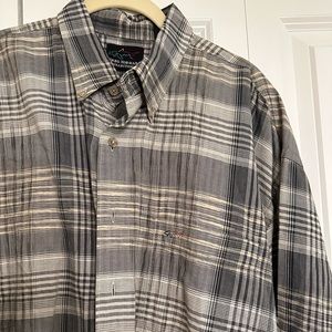 Gray & Tan Checkered Button Up Shirt